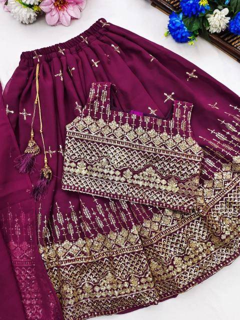 Green Well Georgette Purple Wholesale kids wear distributor